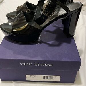 Stuart Weitzman Real Deal Black patent leather NEVER WORN Platform heels.